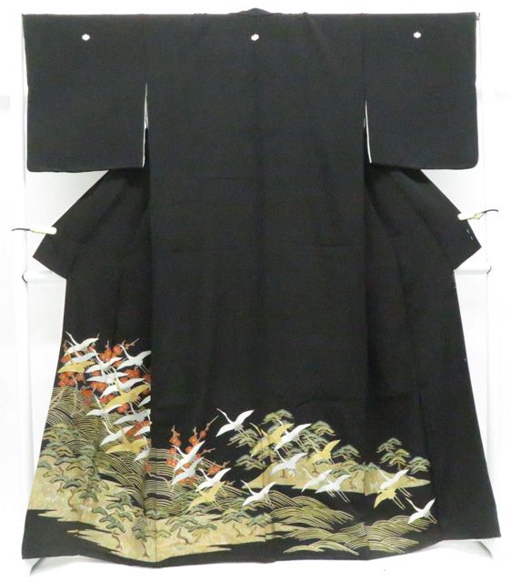 正絹　五つ紋　比翼仕立て黒留袖　美品 hitotoki_rr0018b