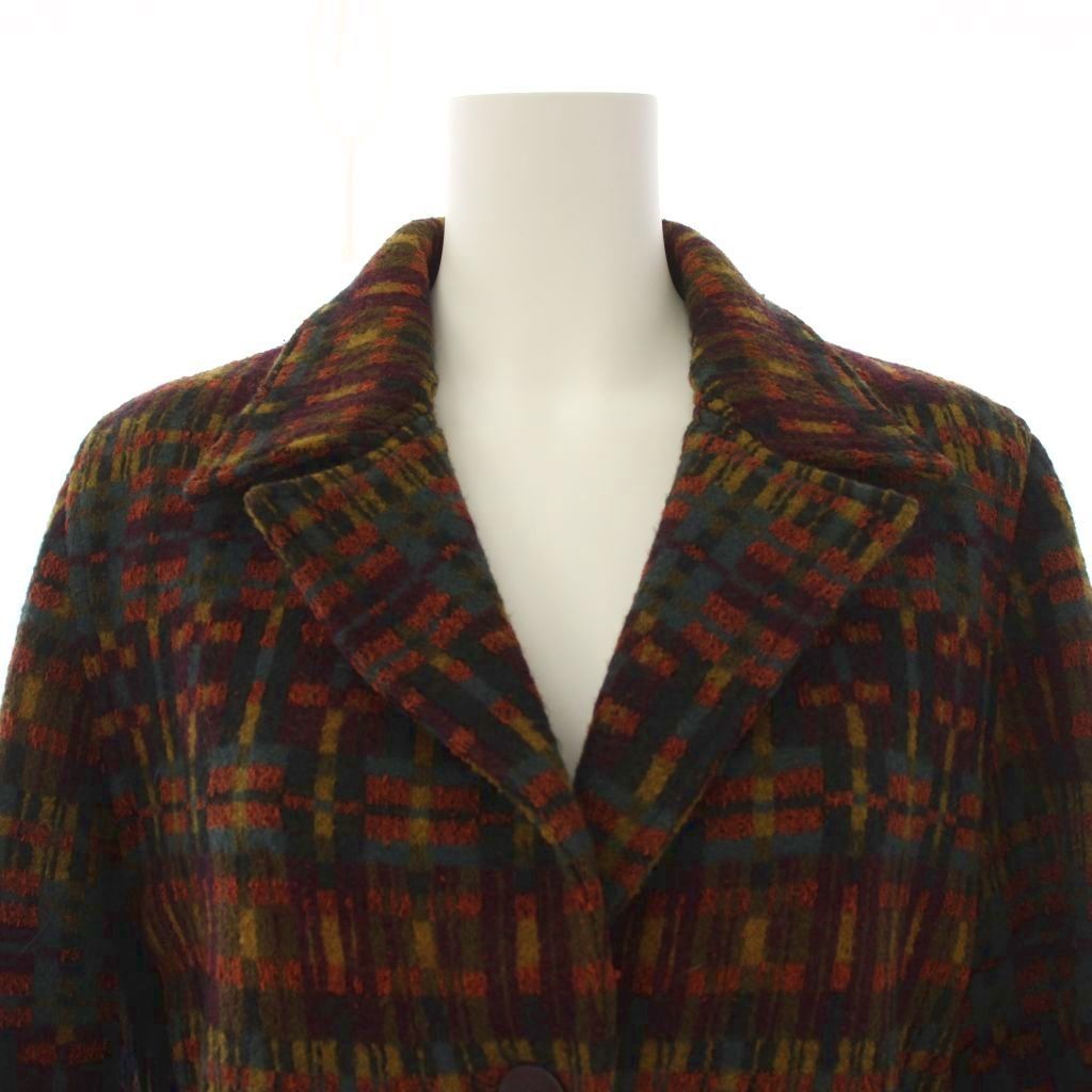 6174 美品✨ ミッソーニ テーラードジャケット 総柄 マルチカラー イタリア MISSONI イタリア製 ミッソーニ モヘア&アルパカ ブレント ウール