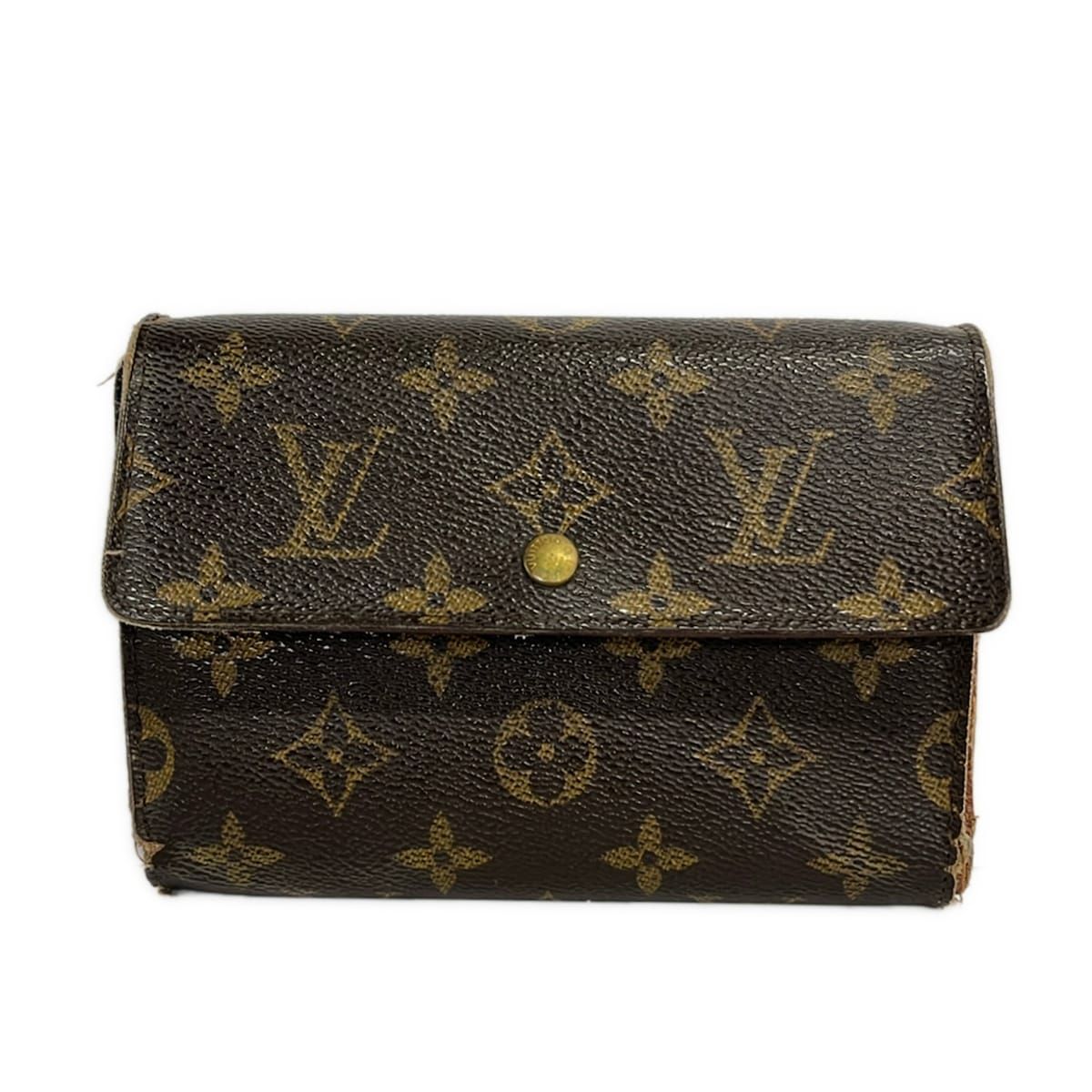 南12条店 本物 ルイヴィトン 三つ折財布 ポルトトレゾール エテュイ パピエ M61202 モノグラム LOUIS VUITTON(ルイヴィトン) 3つ折り財布 モノグラム ポルト