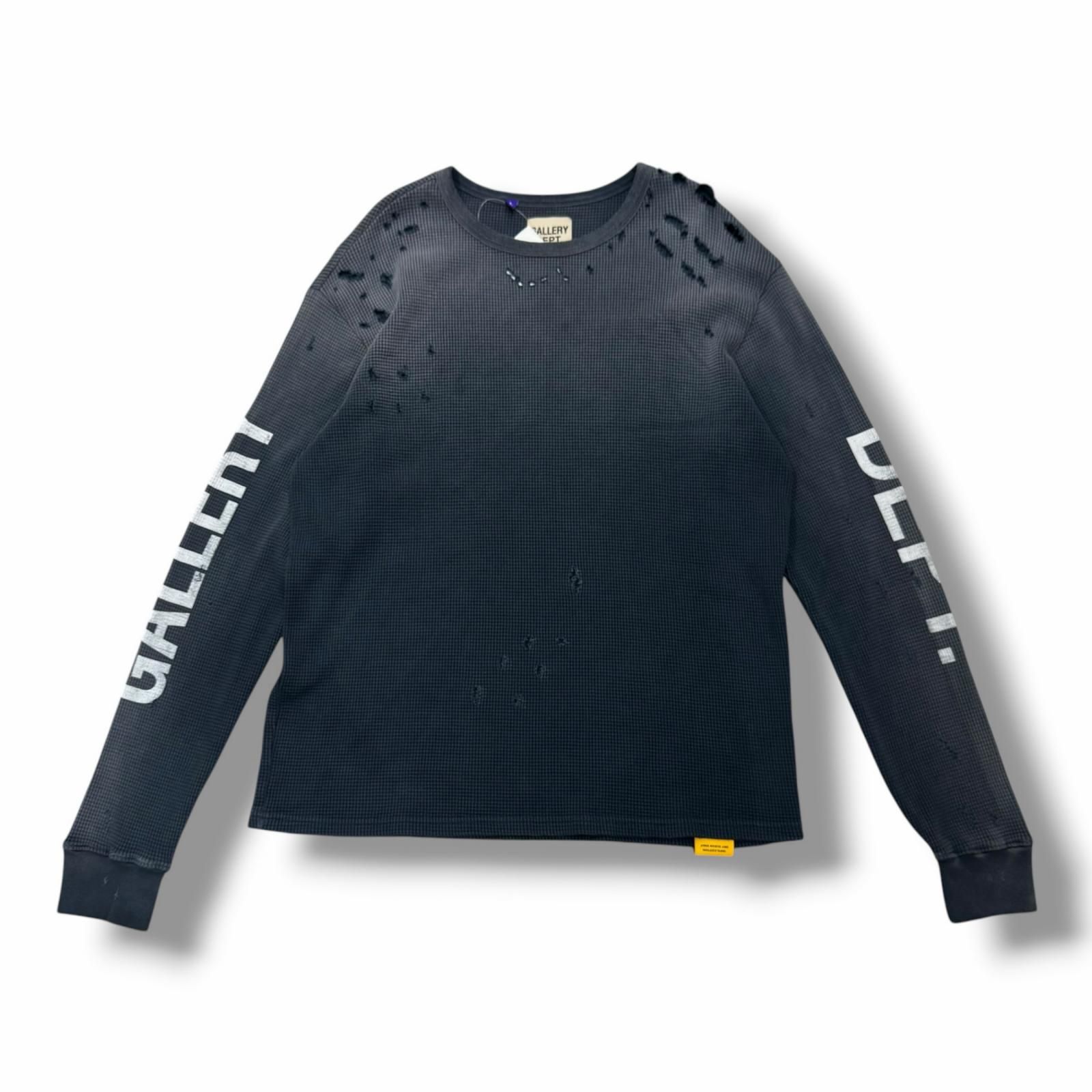 GALLERY DEPT. クラッシュ加工 サーマルカットソー 長袖Tシャツ ろご