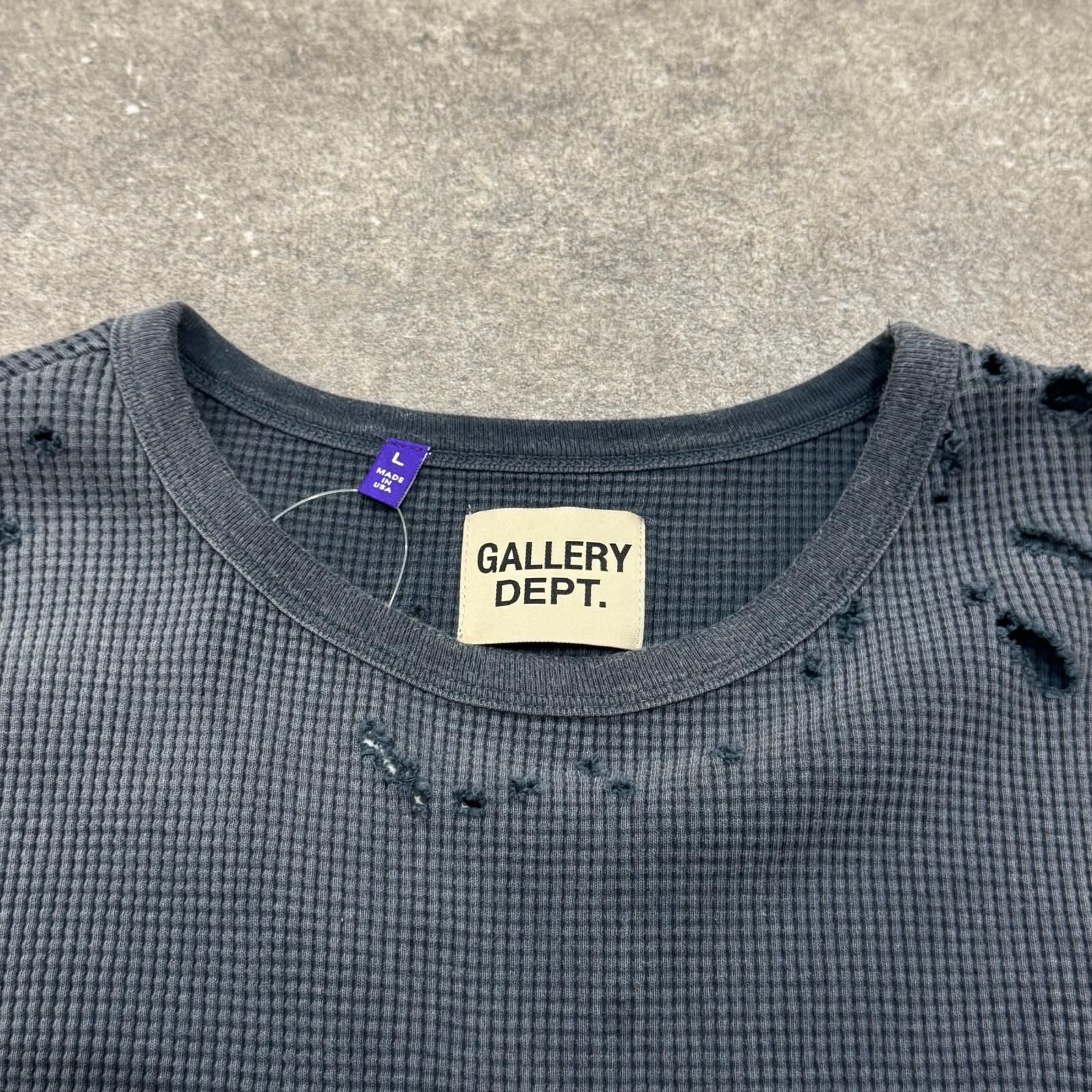 GALLERY DEPT. クラッシュ加工 サーマルカットソー 長袖Tシャツ ろご