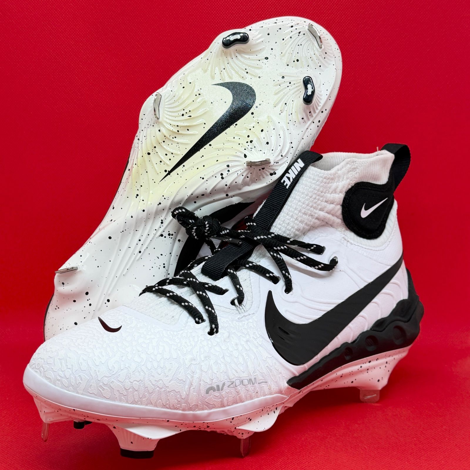 【新品 未使用】NIKE ナイキ アルファ ハラチ ネクスト スパイク 27cm ナイキ 野球スパイク アルファハラチNXT ホワイト×ブラック 27cm