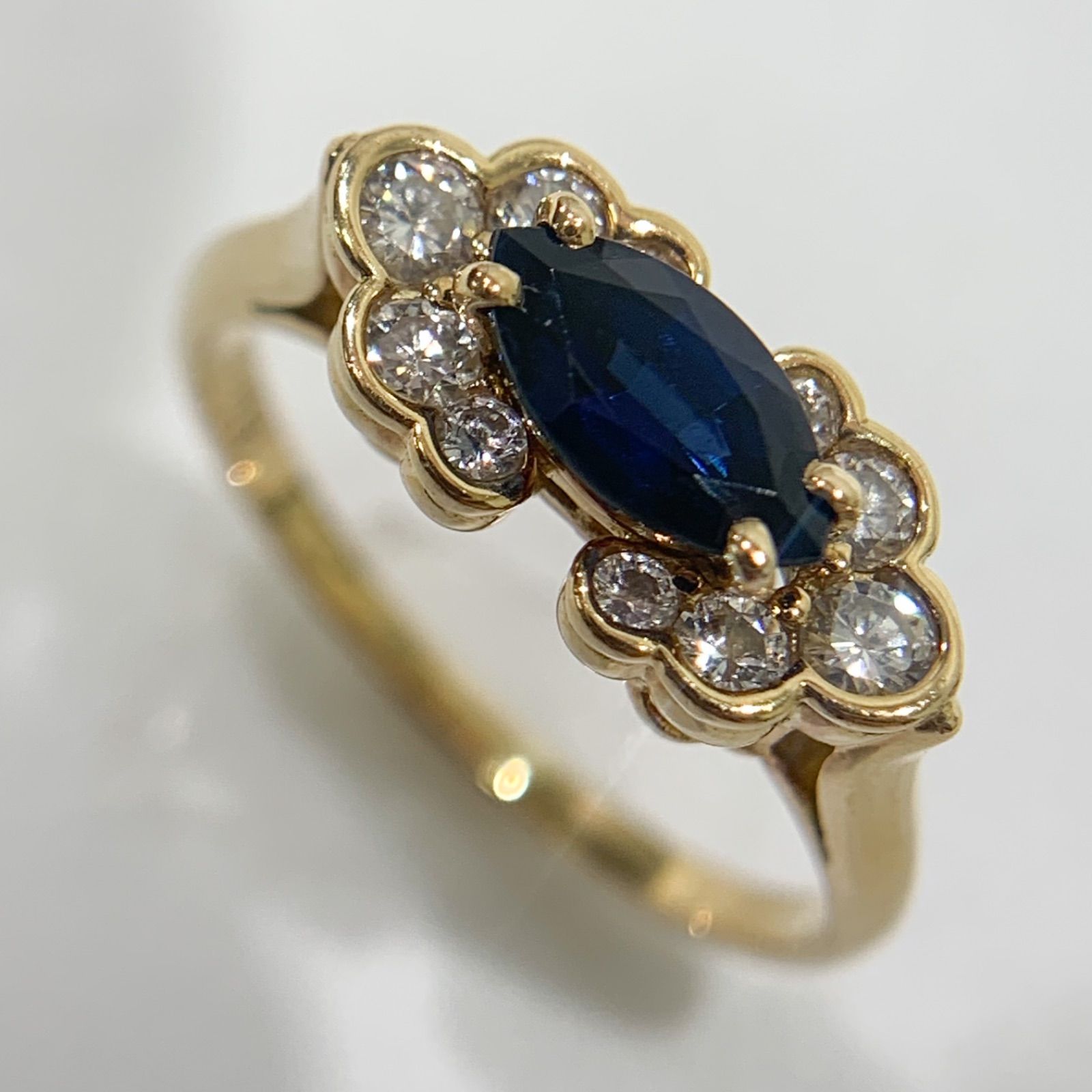 【中古】 ピアジェ PIAGET サファイア ダイヤモンド リング K18YG イエローゴールド　750