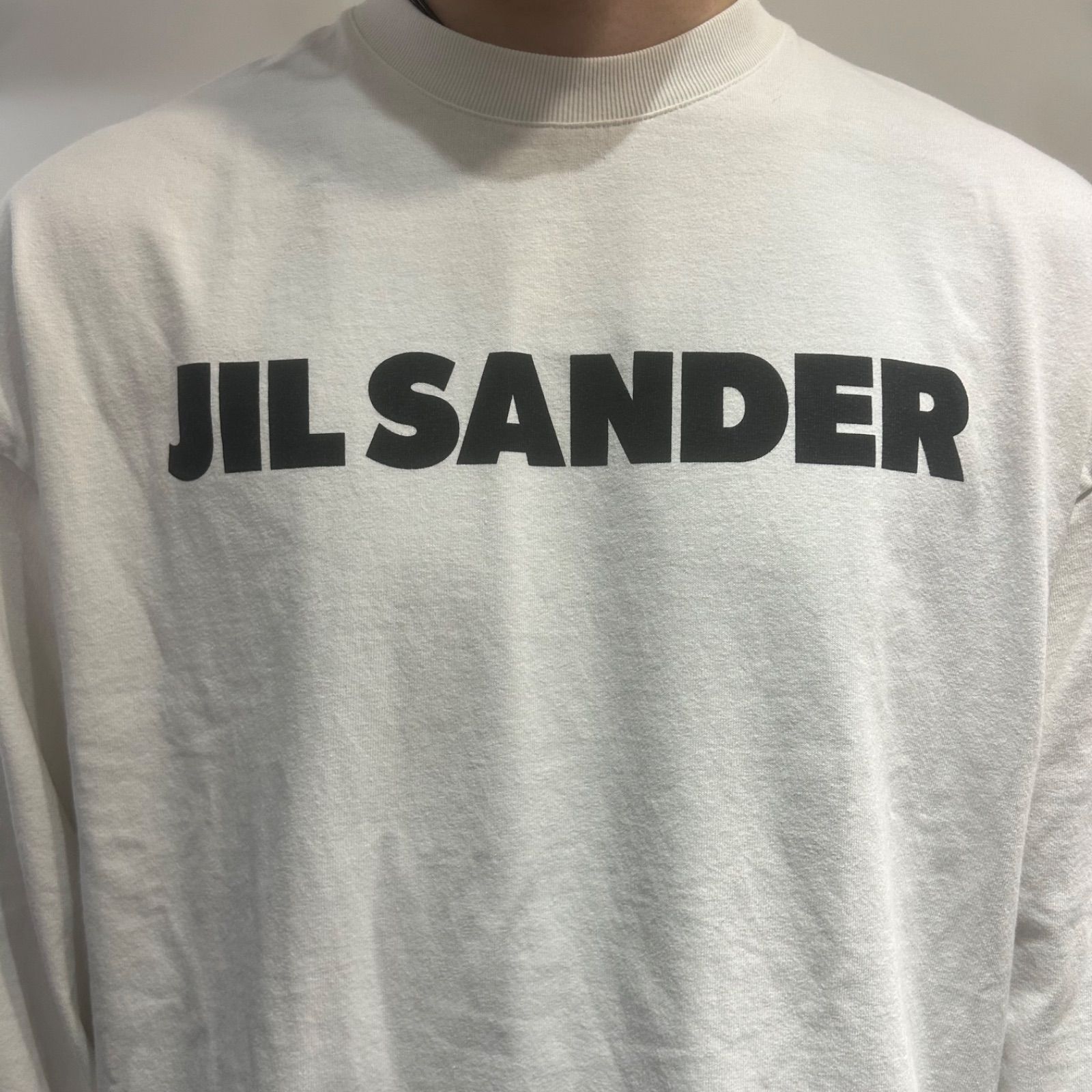 JIL SANDER ロゴ ホワイト ロング Tシャツ ジルサンダー - メルカリ