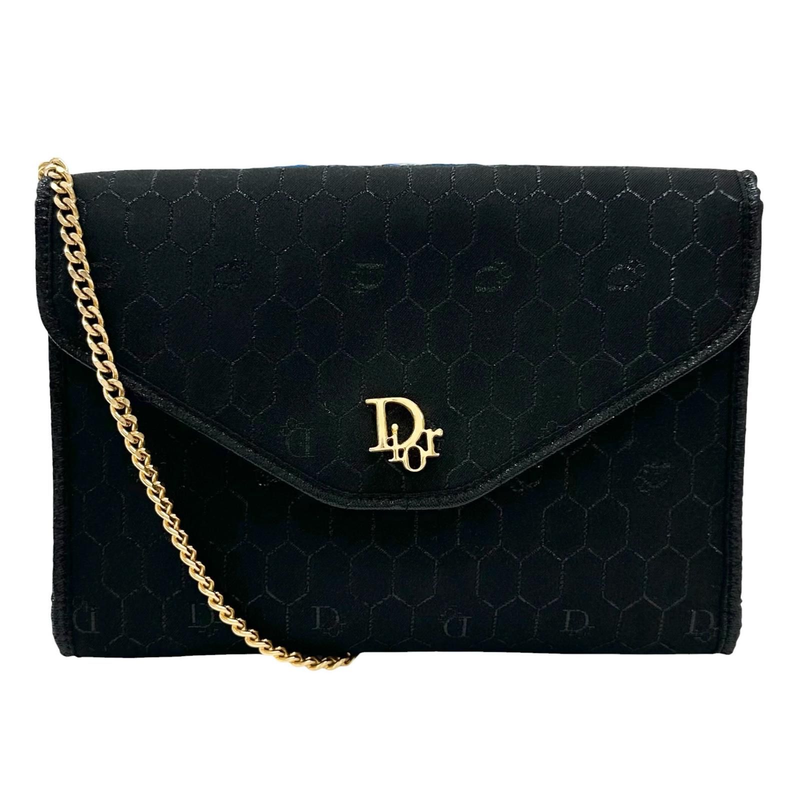 Dior ディオール ハニカム柄 チェーン ショルダーバッグ キャンバス