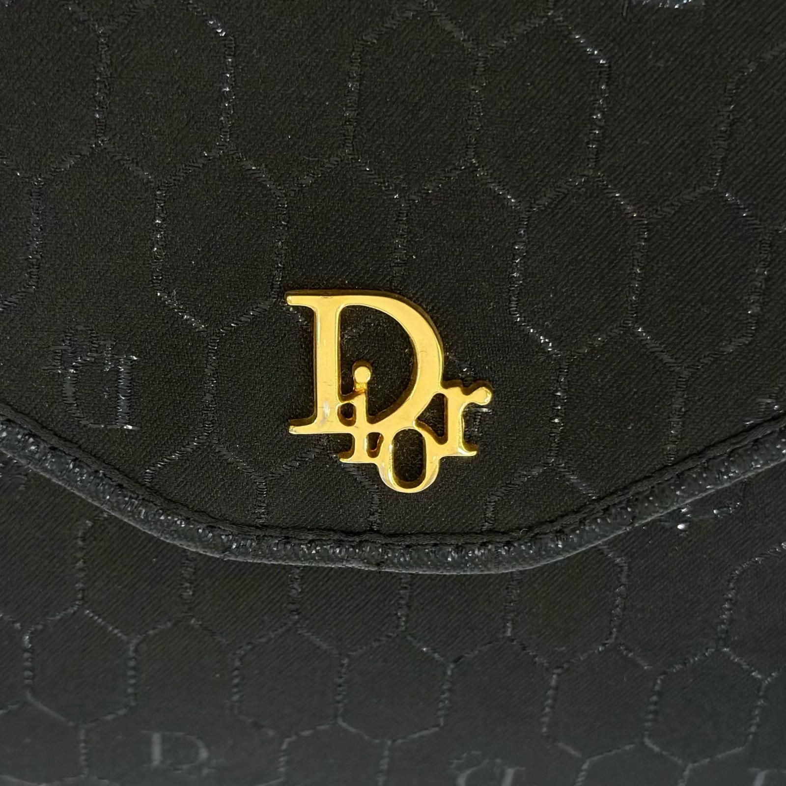 Dior ディオール ハニカム柄 チェーン ショルダーバッグ キャンバス