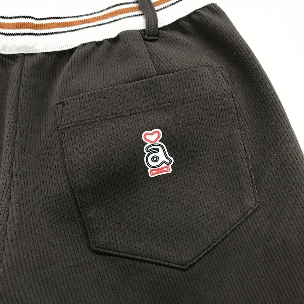 アルチビオ ショートパンツ ブラウン×白 ウエスト・サイドライン