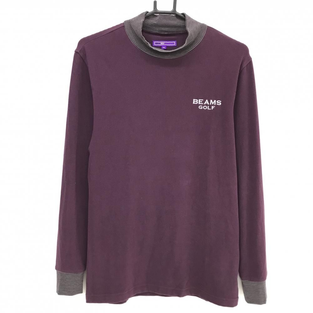 BEAMS GOLF パープル ハイネックシャツ ビームスゴルフ 長袖ハイネックシャツ パープル系×グレー 表微起毛
