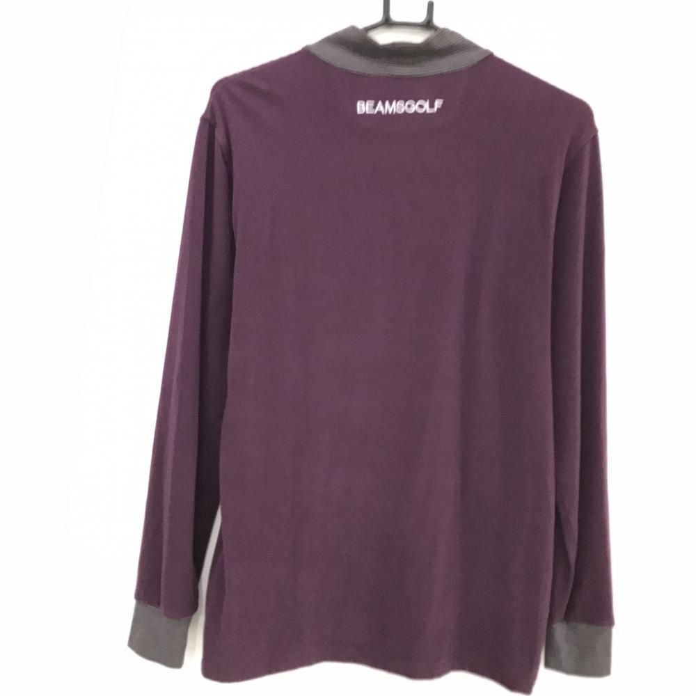 BEAMS GOLF パープル ハイネックシャツ ビームスゴルフ 長袖ハイネックシャツ パープル系×グレー 表微起毛