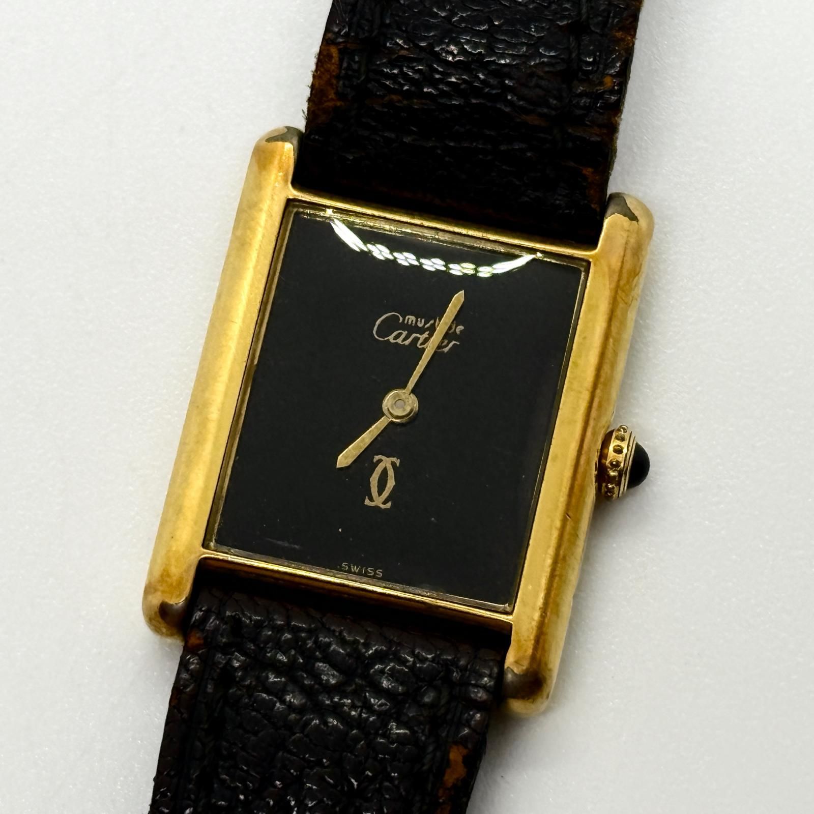 CARTIER カルティエ マストタンク ヴェルメイユ LM 7007894 ブラック 