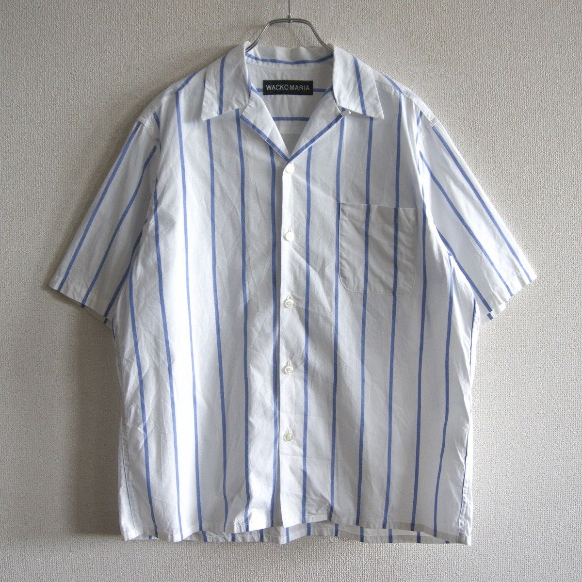 美品】WACKO MARIA【STRIPED OPEN COLLAR SHIRT S/S】 S ワコマリア