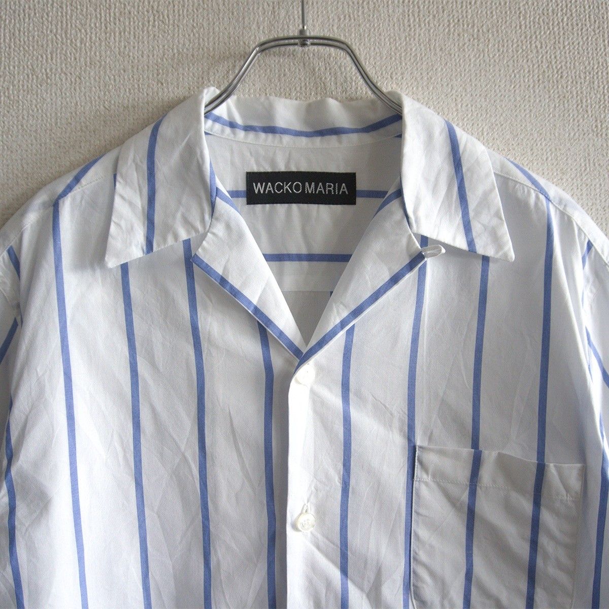 美品】WACKO MARIA【STRIPED OPEN COLLAR SHIRT S/S】 S ワコマリア