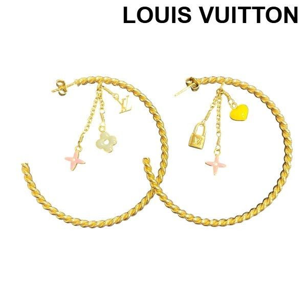 ○ ルイヴィトン LOUIS VUITTON フープピアス ツイスト クレオール