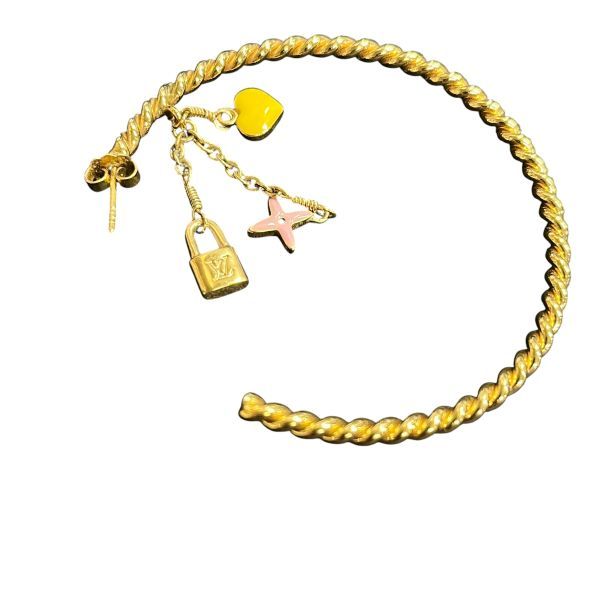○ ルイヴィトン LOUIS VUITTON フープピアス ツイスト クレオール