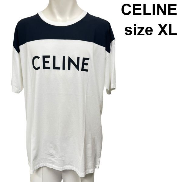 【美品】CELINE セリーヌ　バイカラー　フィービー　シャツ　サイズ34 Celine By Phoebe Philo Blue Cotton Striped shirt Size 34 fits up