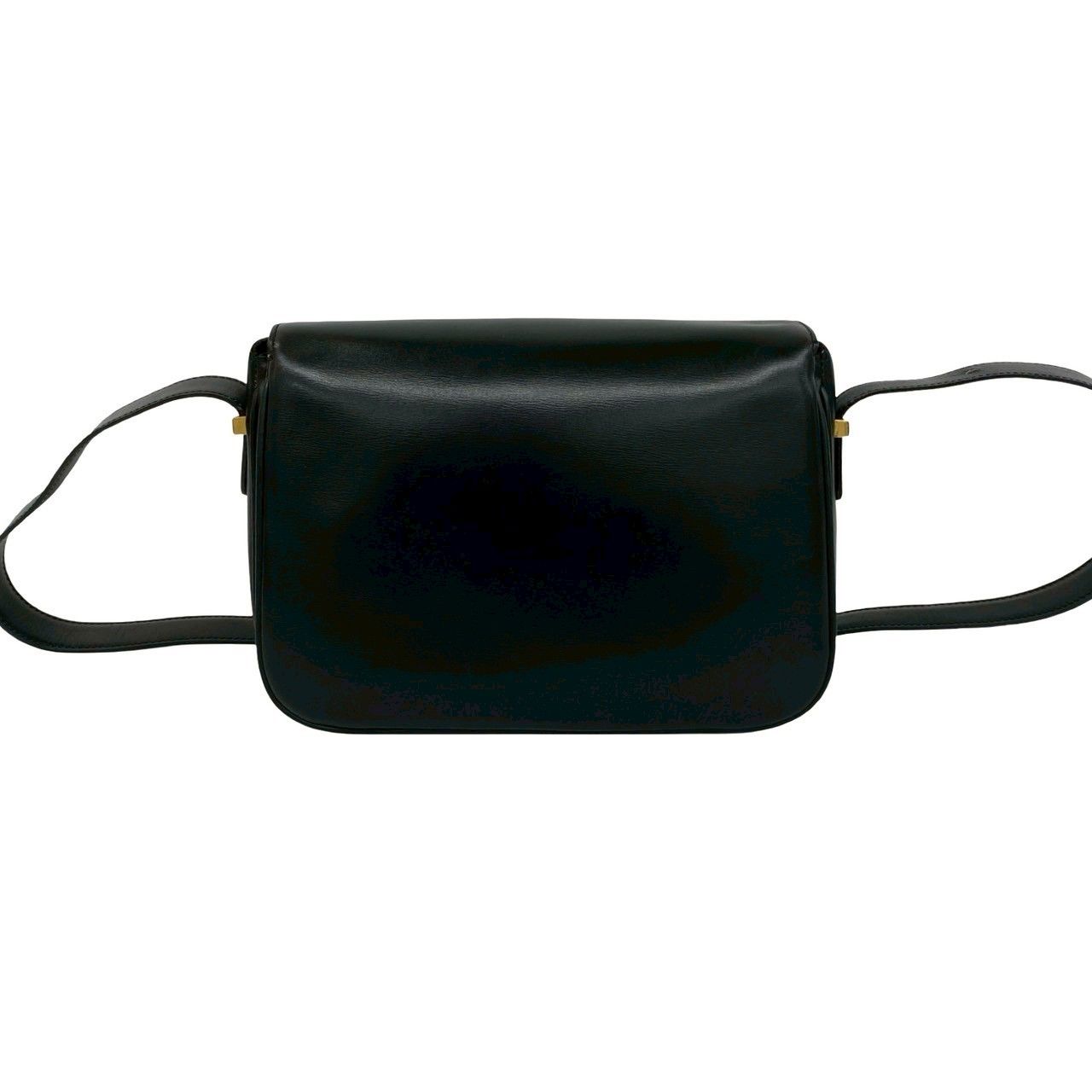 CELINE トリオンフ ロゴ ショルダーバッグ レザー ブラック 極 美品 CELINE セリーヌ ヴィンテージ トリオンフ ロゴ 金具 レザー