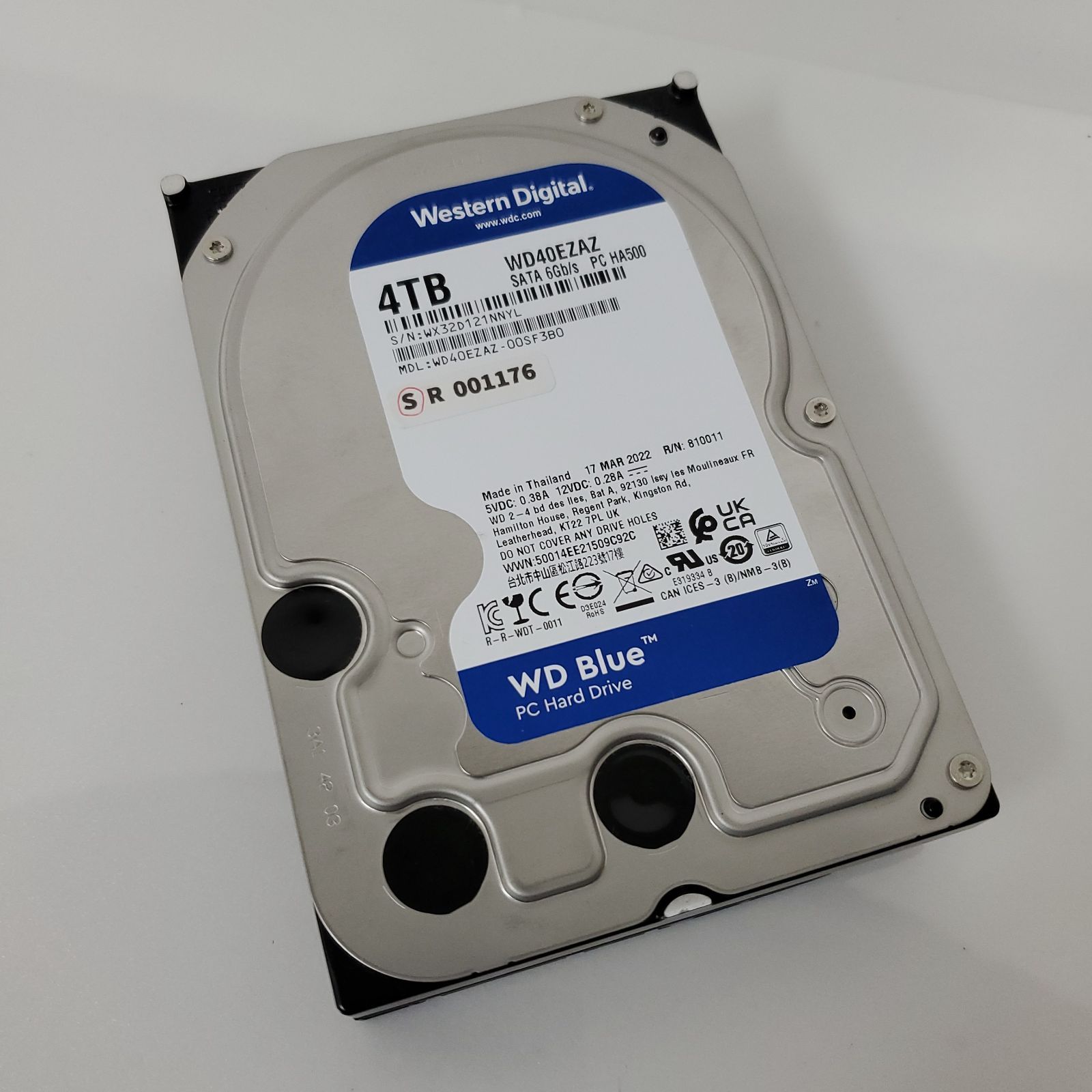 3.5インチHDD・Western Digital・ WD40EZAZ・4TB・コスパ重視モデル！　#001175
