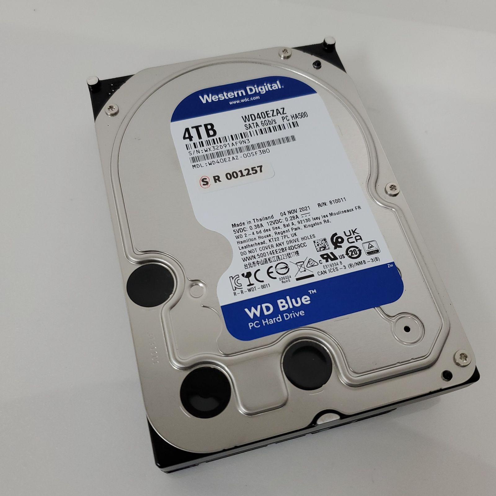3.5インチHDD・Western Digital・ WD40EZAZ・4TB・コスパ重視モデル！　#001257