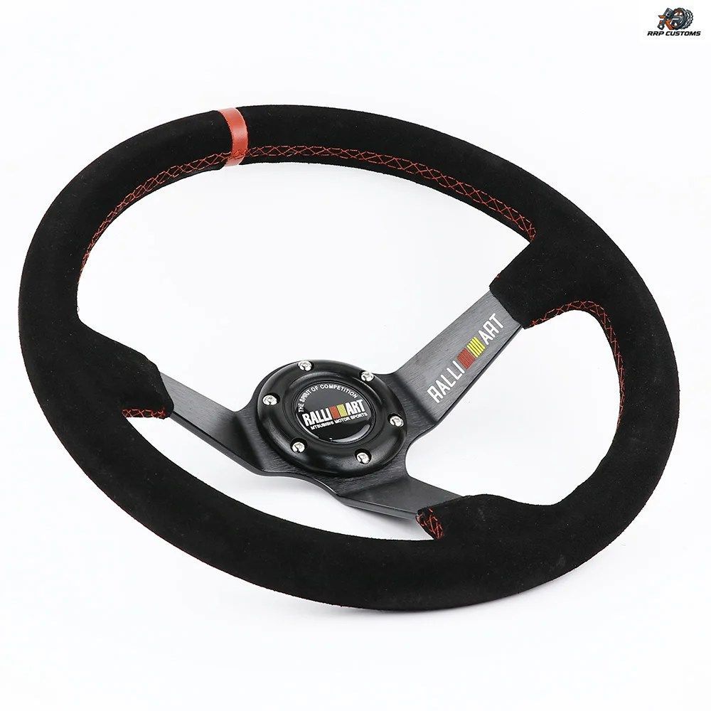 RALLY ART 14インチ ステアリングホイール スゥエード ユニバーサルスポーツステアリングホイール,スエード/PVC,350mm,14