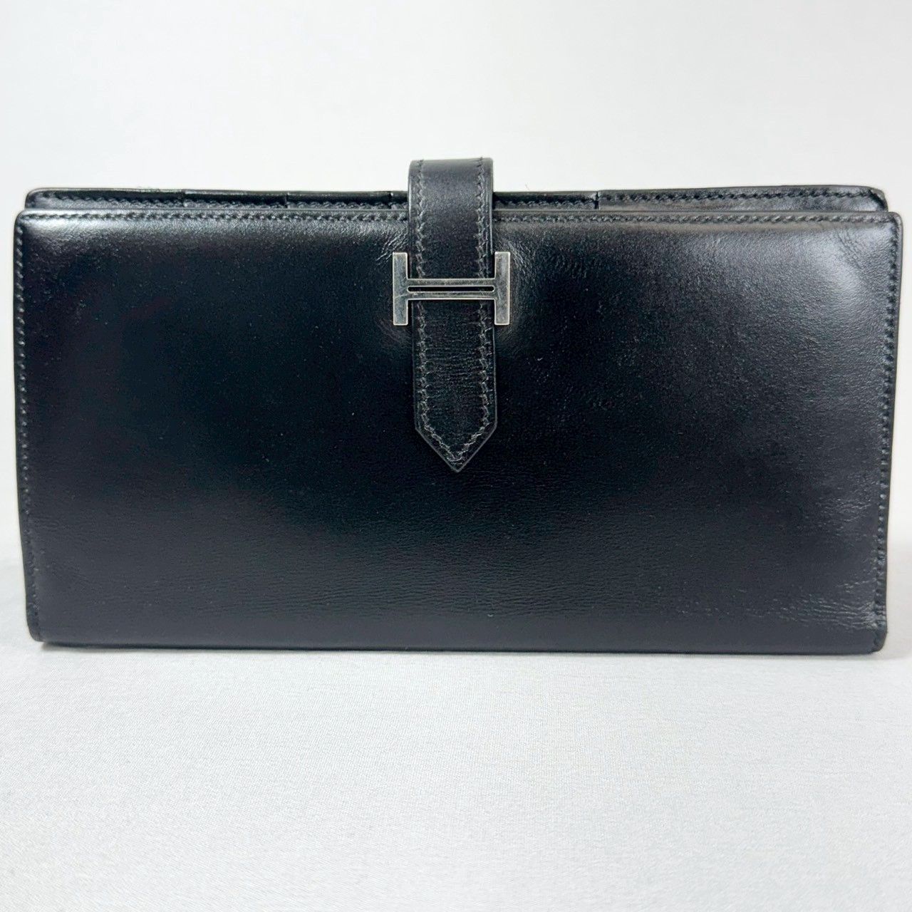 美品】HERMES エルメス ボックスカーフ ベアンスフレ 長財布 □L刻印