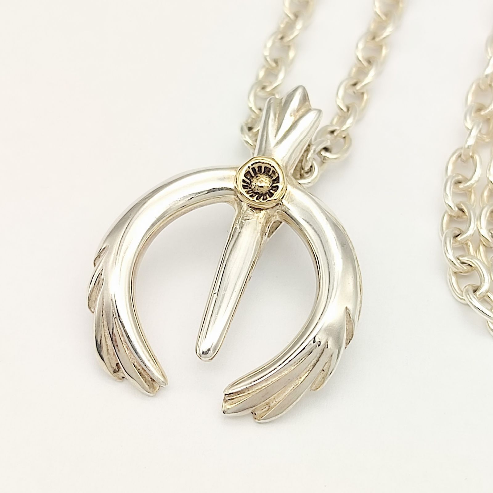 超美品】MOTO 太陽金メタルナジャネックレス イーグル SILVER シルバー 