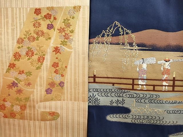平和屋本店□名古屋帯 まとめて100点 鳥獣 人物 松竹梅 更紗 薔薇 花柄