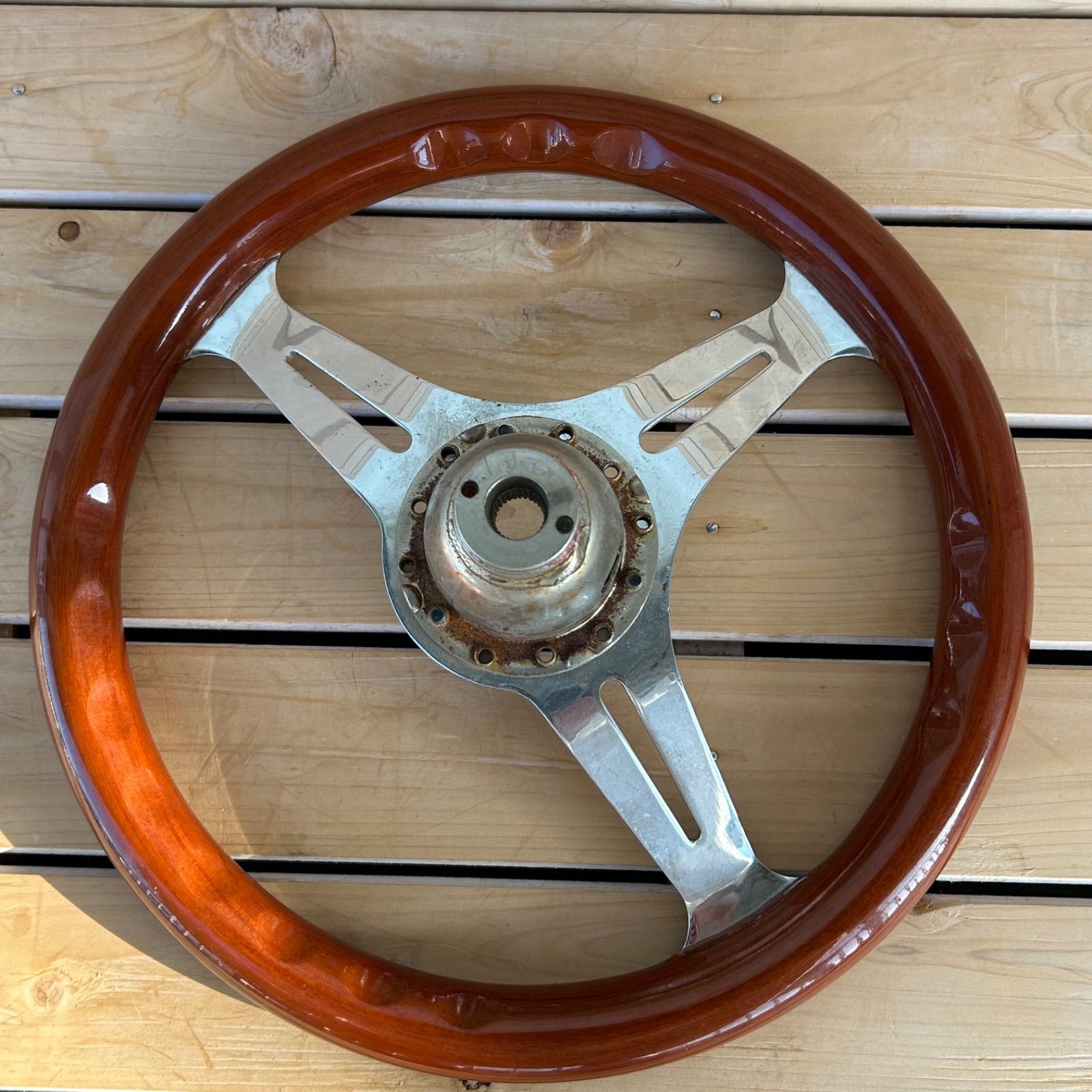 B/ナルディ クラシック ウッド ステアリング 325㎜ 当時物 NARDI