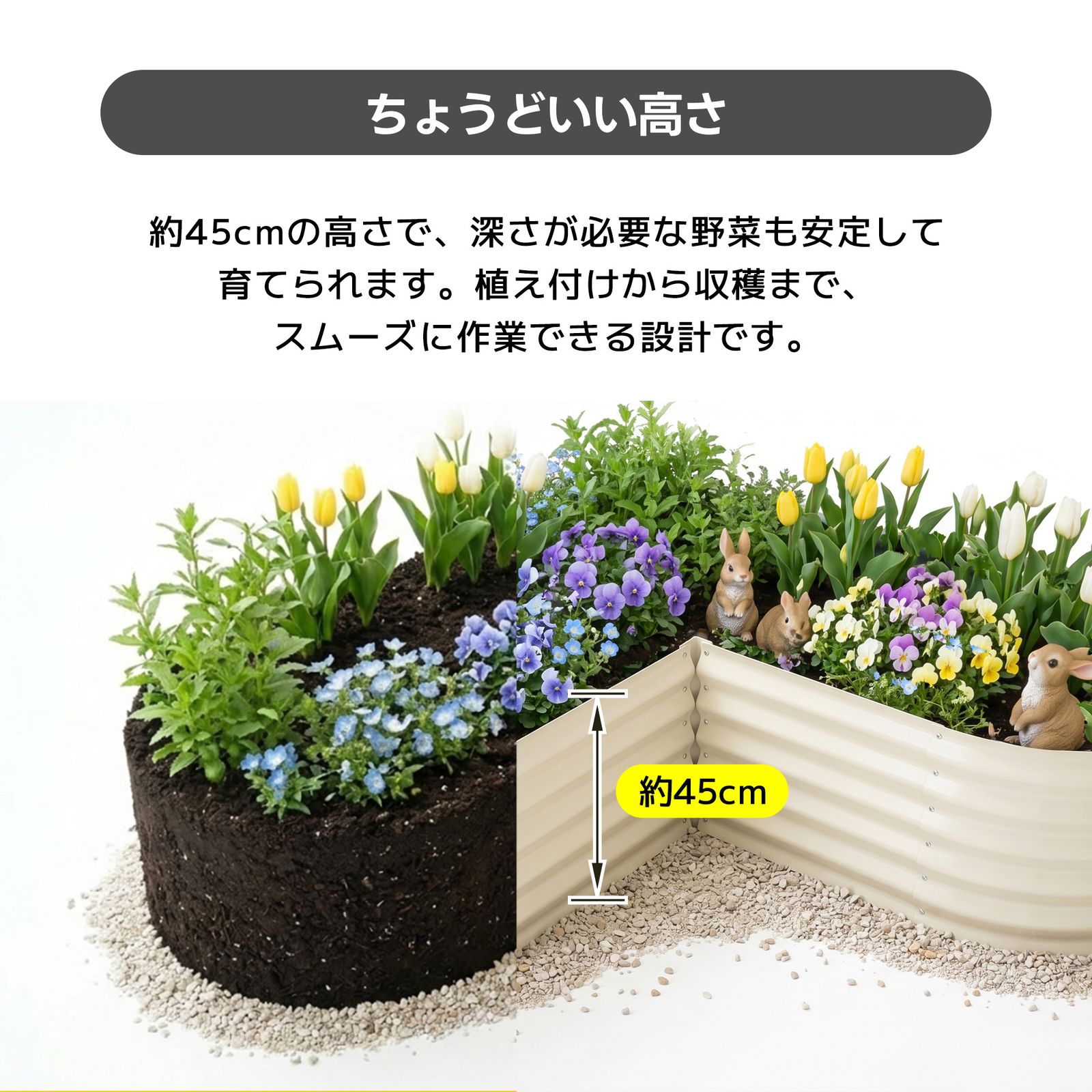【890L】レイズドベッド ガーデンベッド 168*168*76*45cm コーナーを無駄なく活用 腐らない 庭 野菜 プランター 果物栽培用 ガーデンフレーム ガーデンボックス 屋外 家庭菜園 DIY 野菜 植物 花園 ホワイト