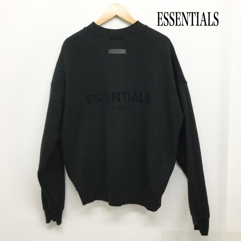 ESSENTIALS ブラック プルオーバー スウェット エッセンシャルズ 