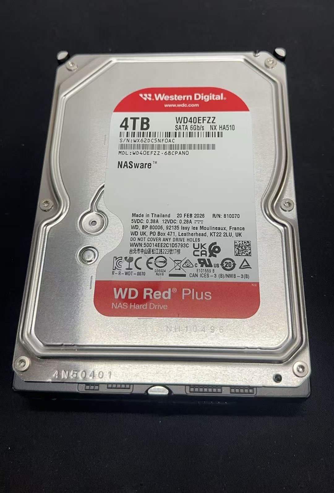 WD Red Plus 4TB HDD WD40EFZZ 中古 SMART警告あり - メルカリ