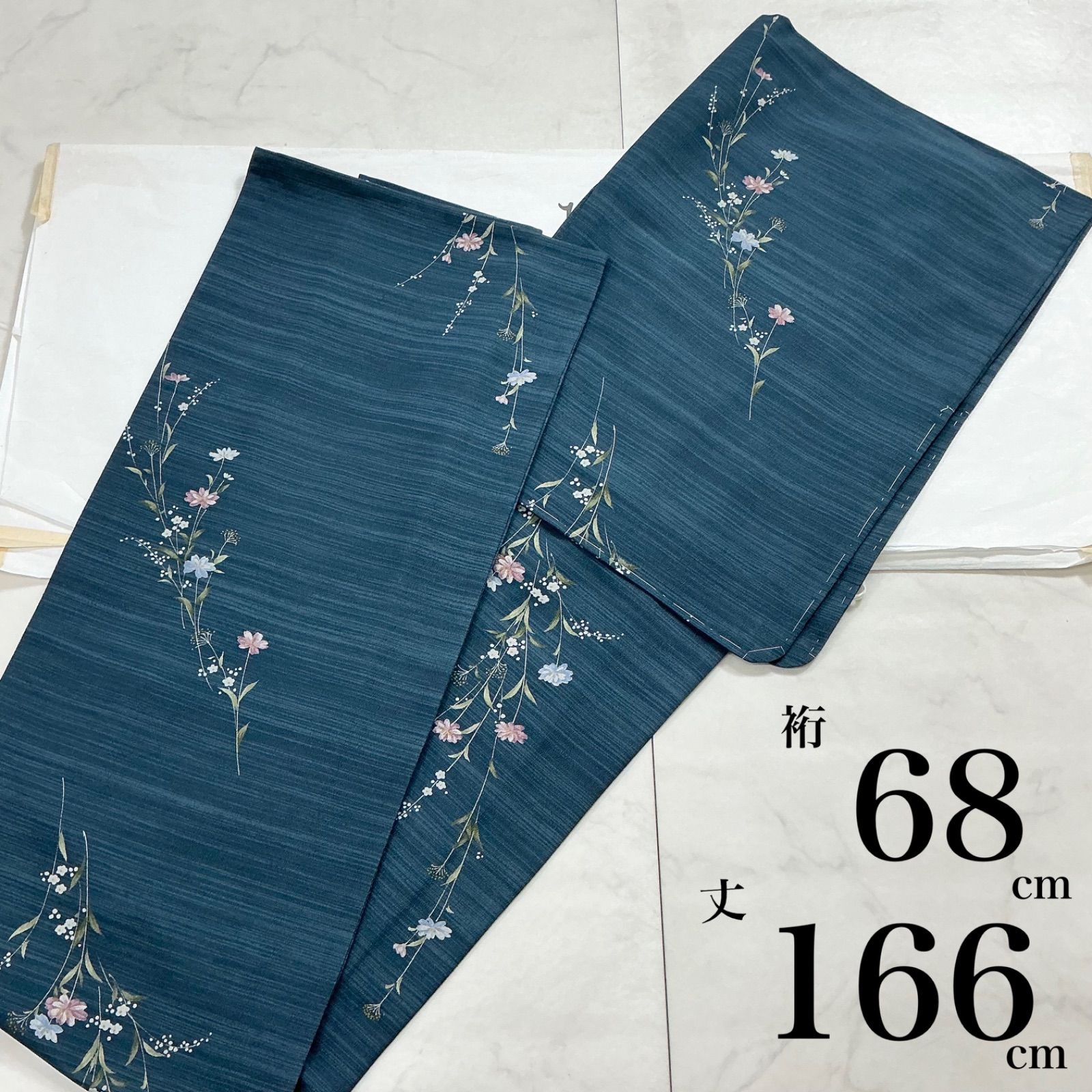 ◇kimono+one◇kimonoarisa◇未使用同然◇単衣◇洗える◇高級化繊