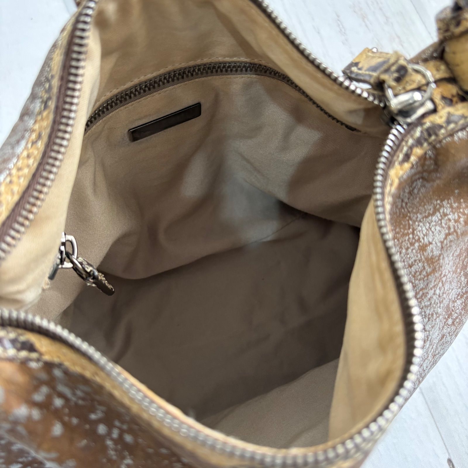 miu miu Archive Python Leather Shoulder Bag Metallic Silveミュウ 
