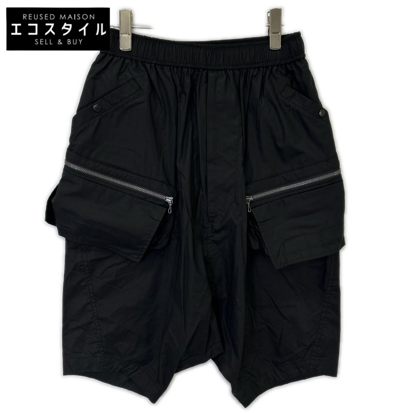 JULIUS ユリウス 22年ﾓﾃﾞﾙ 787PAM3 ﾌﾞﾗｯｸ CROP RIP STOP CARGO SHORTS