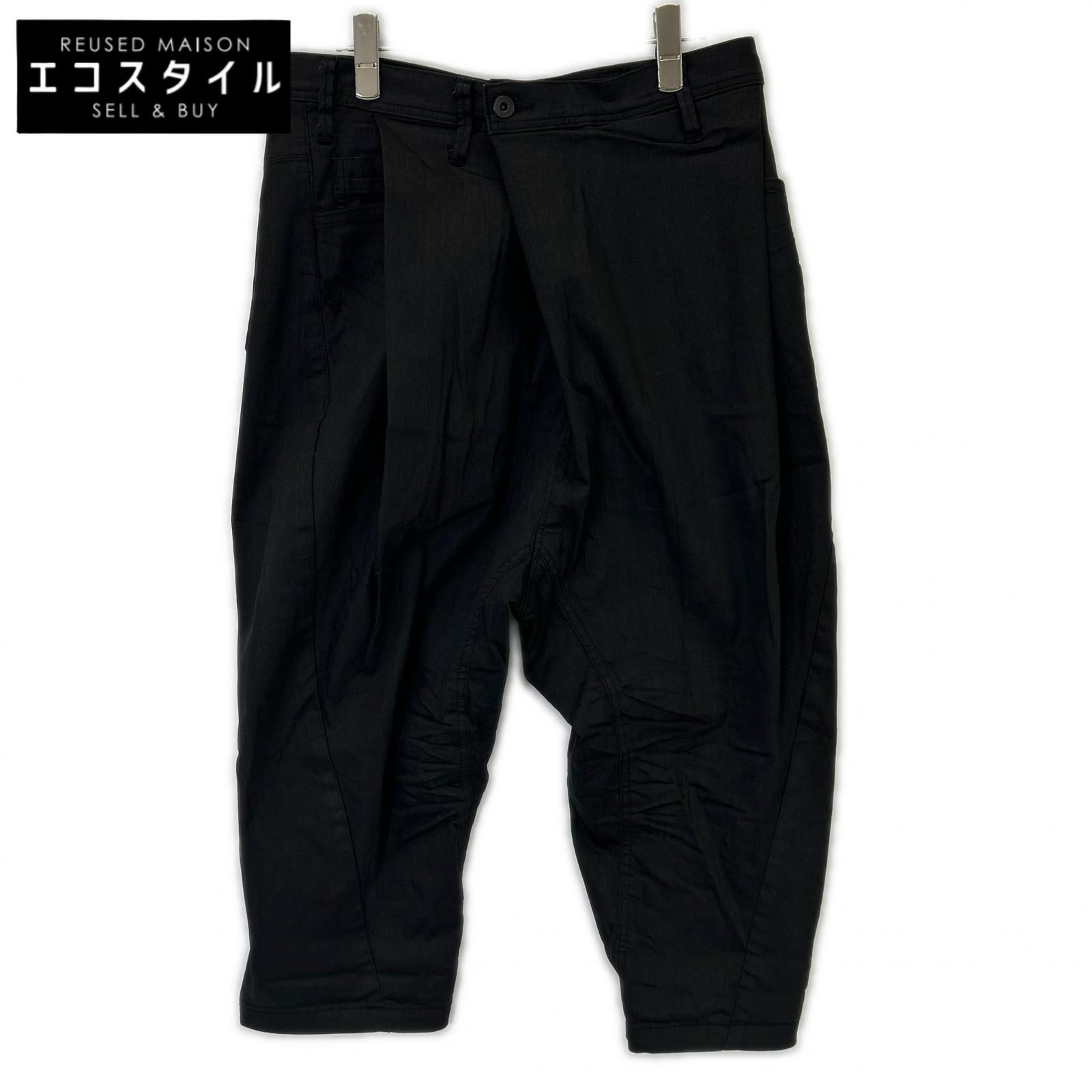値下げ！！美品！！ユリウス　クロップドサルエルパンツ JULIUS ユリウス 20年製 707PAM8-BK ﾌﾞﾗｯｸ ﾌﾛﾝﾄﾌｫｰﾙﾄﾞ ｸﾛｯﾌﾟﾄﾞｻﾙｴﾙﾊﾟﾝﾂ
