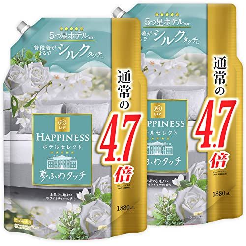 まとめ買い 大容量 レノア ハピネス 夢ふわタッチ 柔軟剤 ホワイトティー 詰め替え 1880mL × 2個