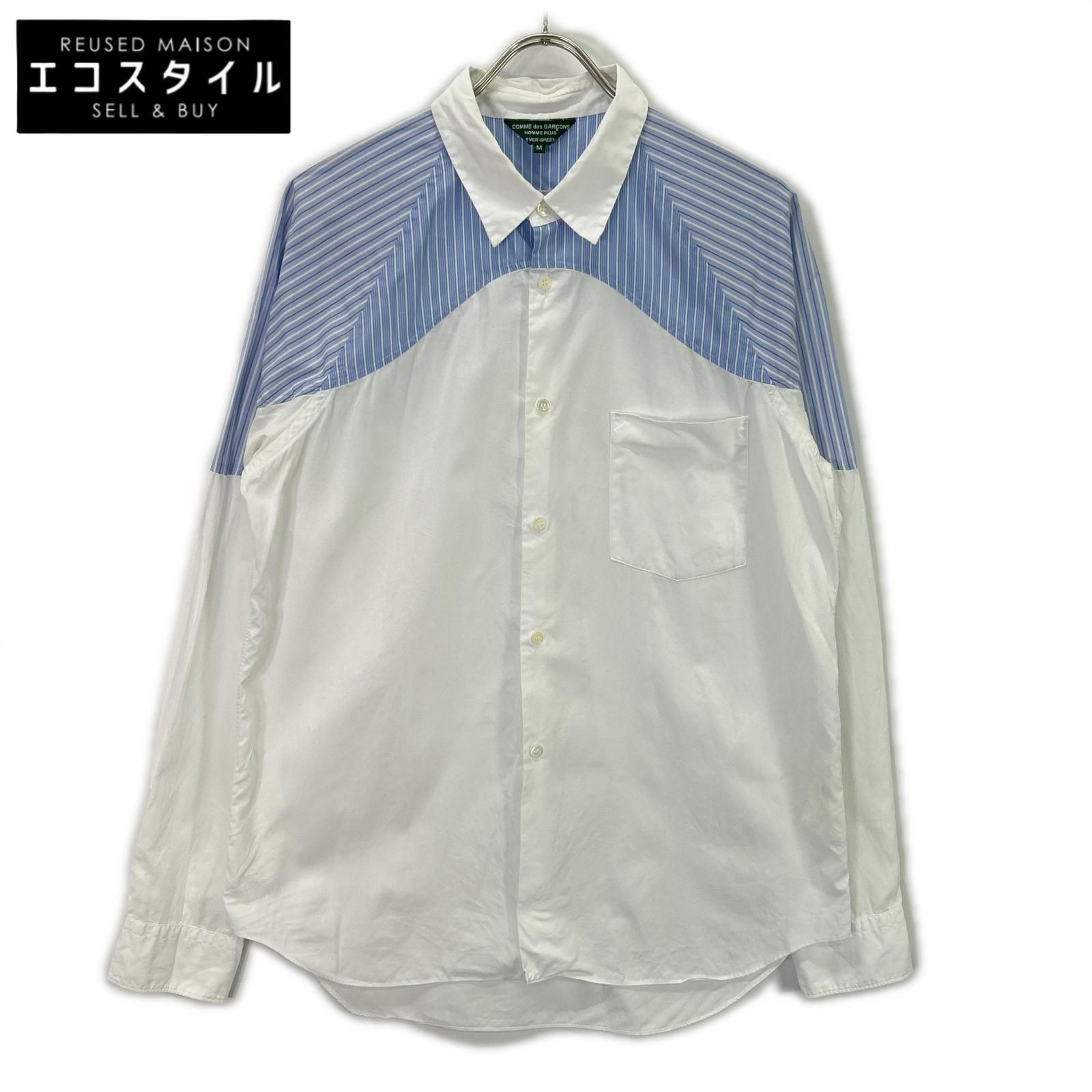 COMMEdesGARCONS HOMME PLUS コムデギャルソンオムプリュス PC-B204 AD2008 白 ｽﾄﾗｲﾌﾟ ｼｬﾂ M