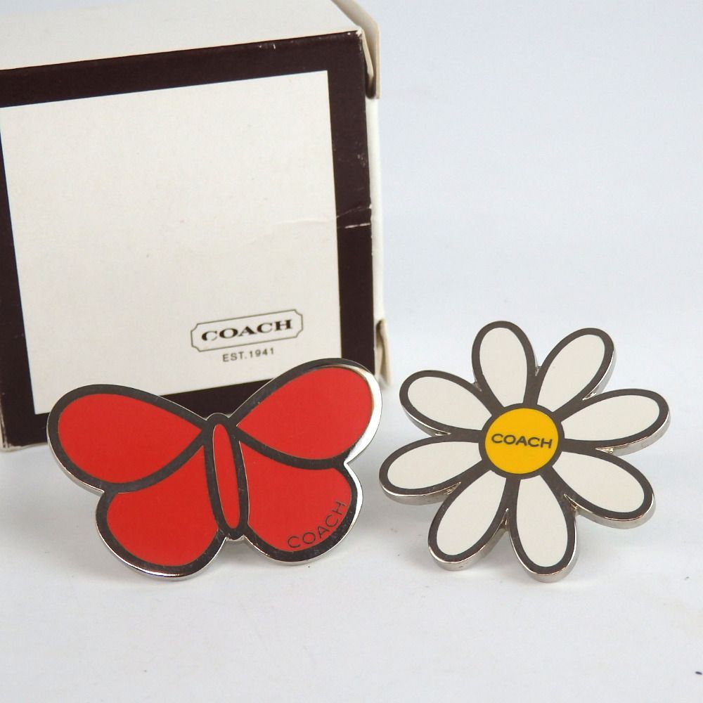 COACH   ブローチ COACH コーチ ピンブローチ 2点セット デイジーフラワー バタフライ