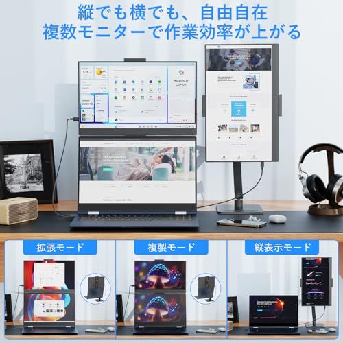 モバイルモニター 15.6インチ モバイルディスプレイ 卓上スタンド付き