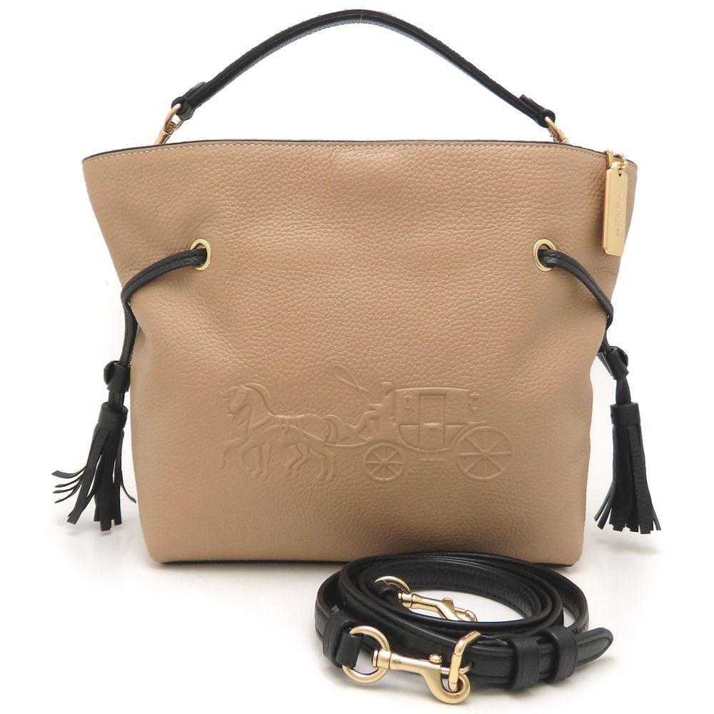 Coach ボディバッグ ベージュ ブラック COACH コーチ アンディ クロスボディ CA164 2Way ハンドバッグ レザー