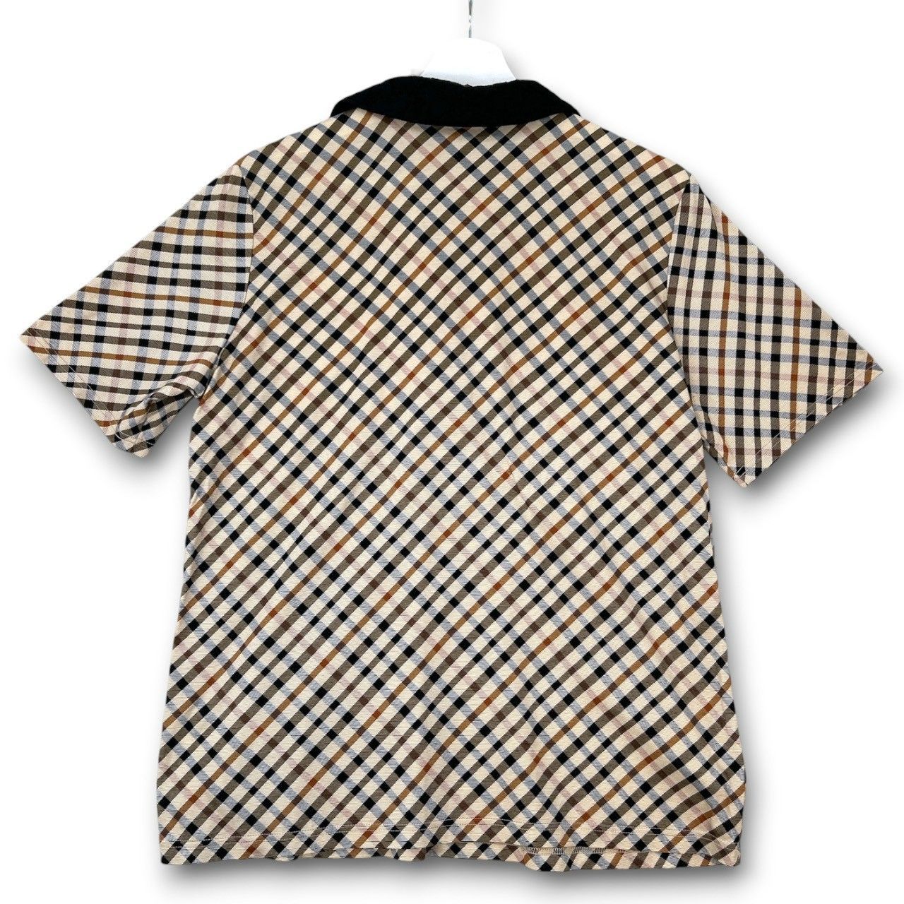 DAKS ダックス チェックxレース ポロシャツ 半袖 トップス チェック柄