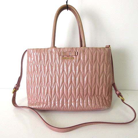 ミュウミュウ miumiu バッグ マテラッセ 2Way レザー トートバッグ