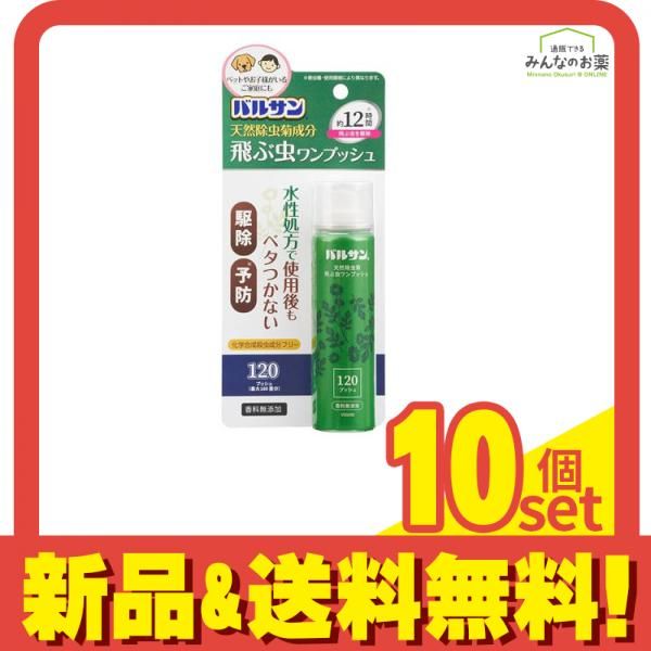 バルサン 天然除虫菊成分 飛ぶ虫 ワンプッシュスプレー120回 65mL 10個セット まとめ売り