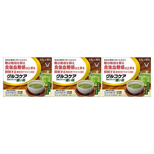 3箱大正製薬 グルコケア粉末スティック濃い茶機能性表示食品 3g×30袋x3箱(4987306039131-3)