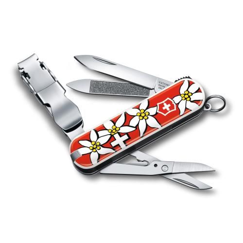 VICTORINOX(ビクトリノックス) ネイルクリップ 580 エーデルワイス 爪切り つめきり 防災グッズ カーブ刃 はさみ つめそうじ付き つめやすり搭載 8機能 防災グッズ 救急 ステンレス鋼 さびにくい コンパクト 国内正規品 0.6463.840