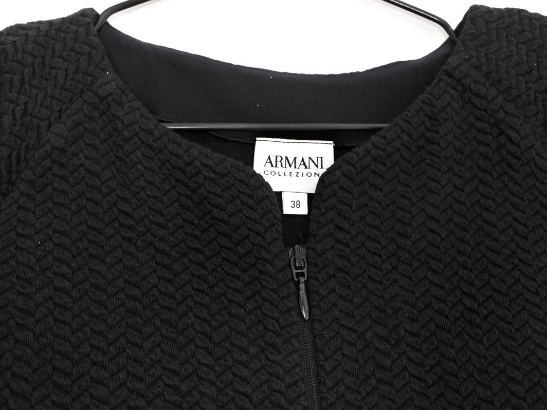 アルマーニコレッツォーニ　ノーカラージャケット　50R ARMANI COLLEZIONI アルマーニコレツィオーニ ジップ ノーカラー