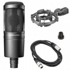 audio-technica オーディオテクニカ AT2020 コンデンサーマイク + AT8458a ショックマウント ホルダー + XLRケーブル(5m)