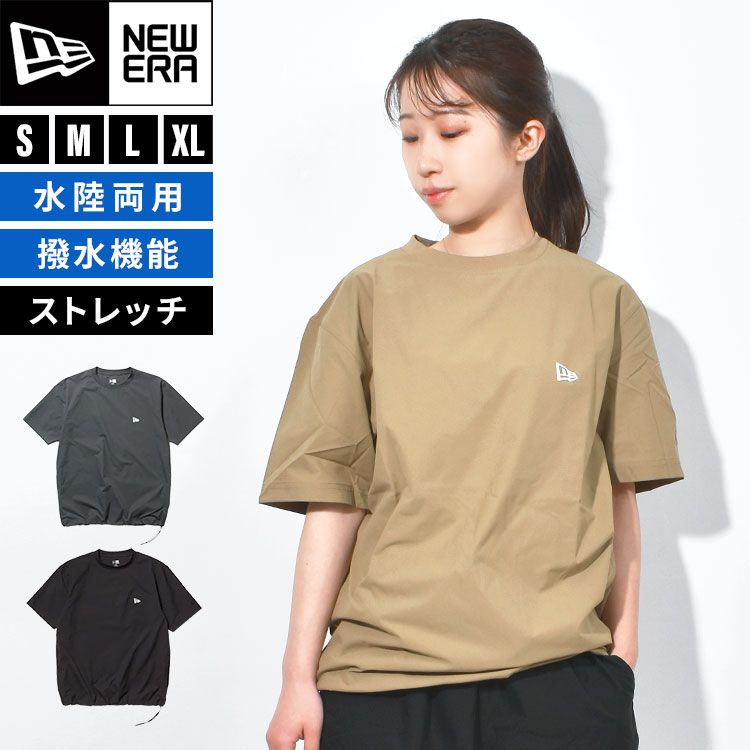 Tシャツ 半袖 ニューエラ NEWERA ピステ 撥水 はっ水 ストレッチ メンズ レディース ゆったり 大きめ スポーツ レジャー アウトドア ユニセックス 夏 ポケット付き S M L XL ブラック カーキ ベージ