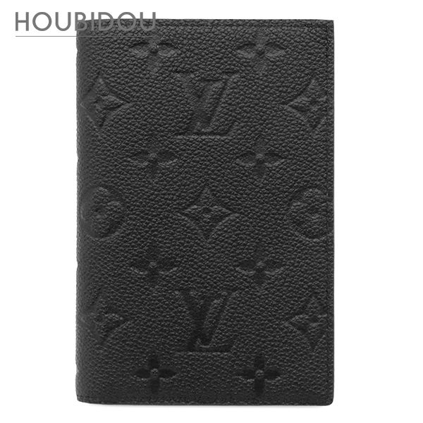 ルイヴィトン LOUIS VUITTON パスポートケース パスポートカバー クーヴェルテュール パスポール NM モノグラムアンプラント ノワール 黒 M63914 RFID 【箱】【中古】