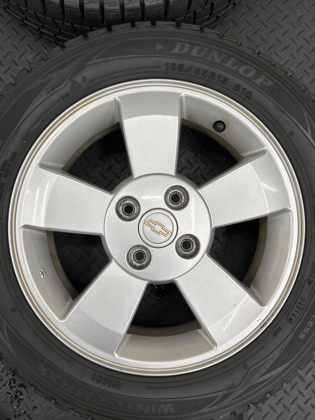 中古タイヤ、ホイール　165/65R15 スズキ(シボレー？)純正 スズキ（SUZUKI） ソリオバンディッド純正 15インチ ヨコハマ ブルー