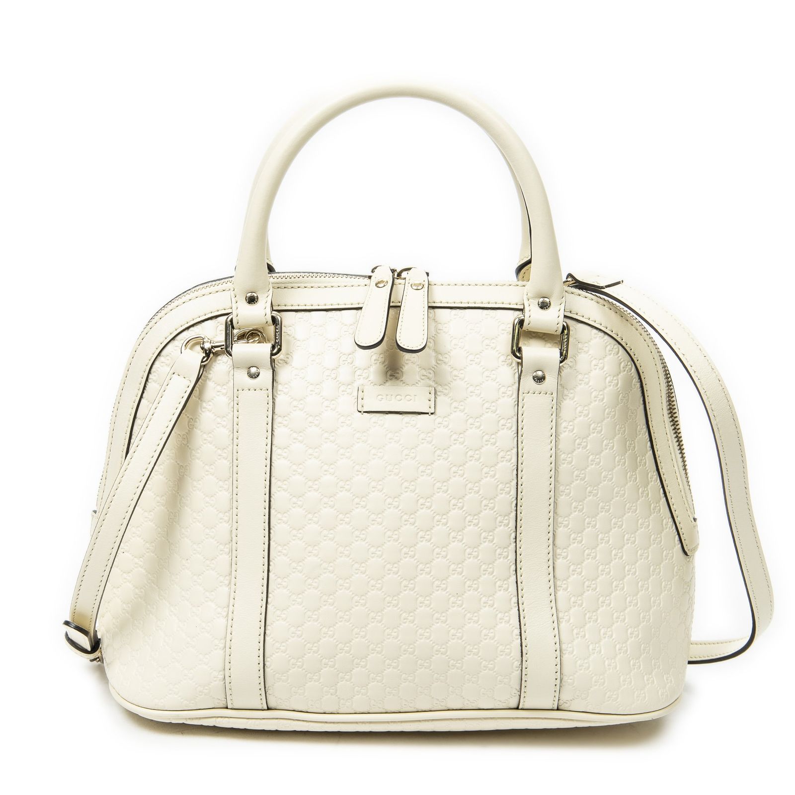 [中古] GUCCI グッチミディアム ジョイ トートアイボリーミクログッチシマレザーA